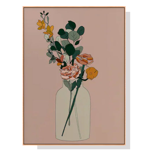50cmx70cm Boho Floral Wood Frame Canvas Wall Art