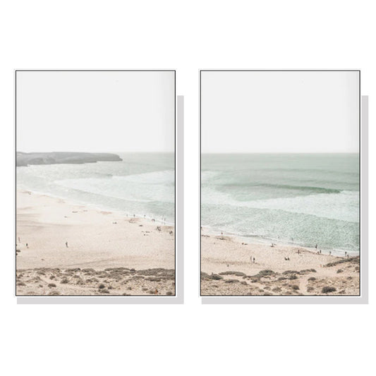 50cmx70cm Coastal Prints 2 Sets White Frame Canvas Wall Art