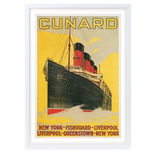 Wall Art's Cunard New York Liverpool Large 105cm x 81cm Framed A1 Art Print