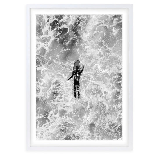 Wall Art's Lone Surfer Large 105cm x 81cm Framed A1 Art Print