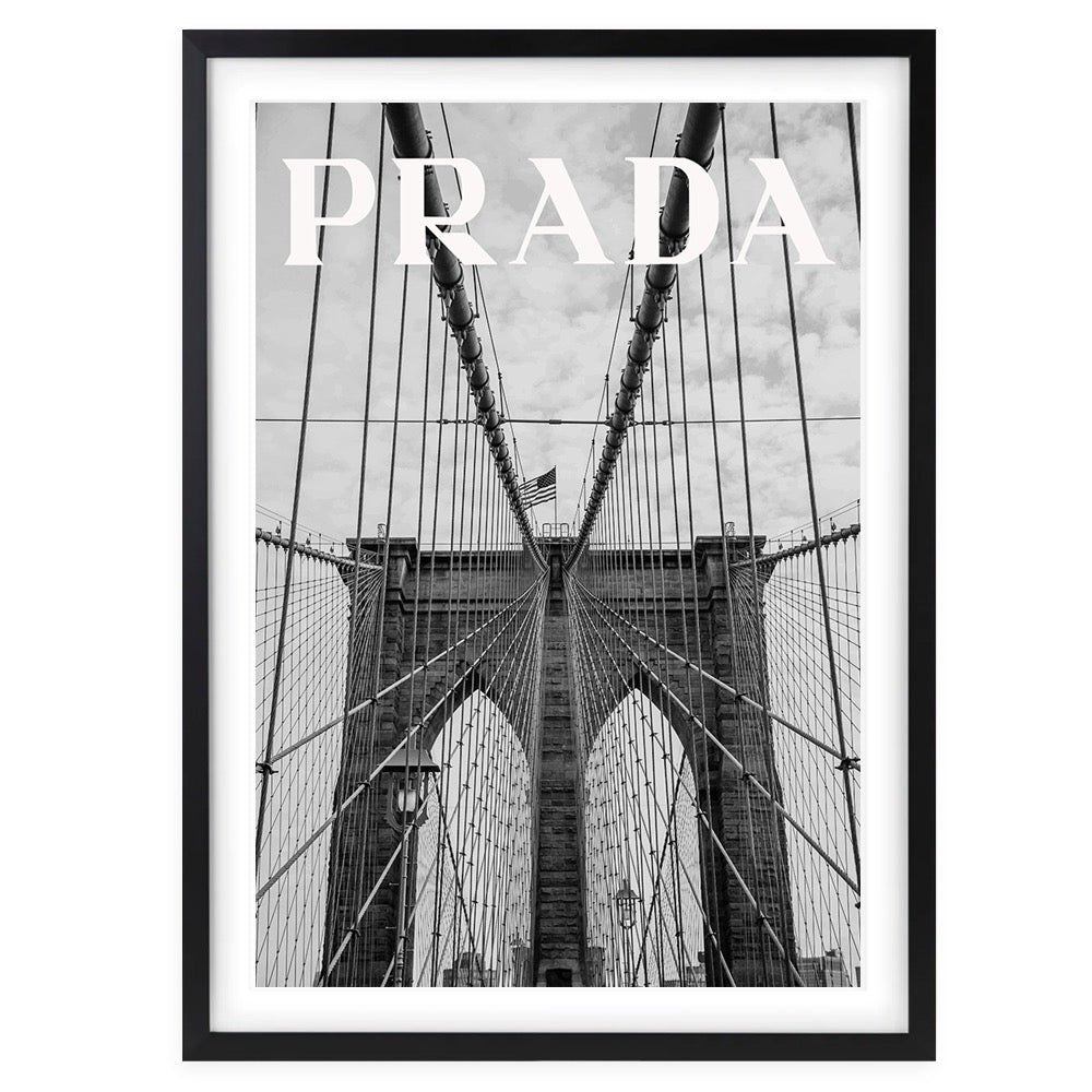Wall Art's Prada Brooklyn Bridge Framed A1 Art Print