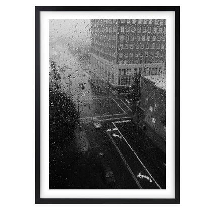 Wall Art's Rainy City Street Large 105cm x 81cm Framed A1 Art Print