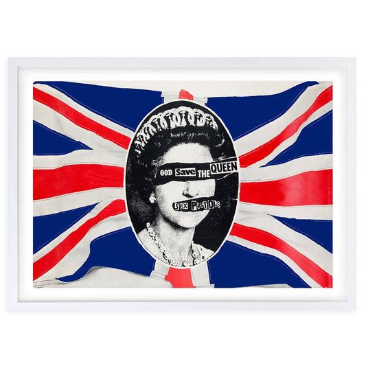 Wall Art's Sex Pistols - God Save The Queen Promo - 1977 Large 105cm x 81cm Framed A1 Art Print