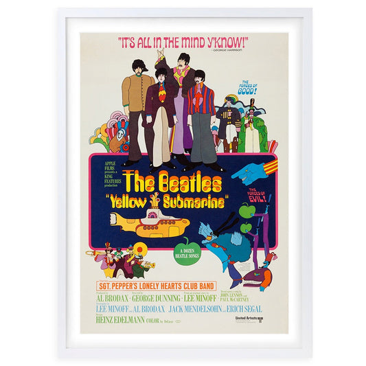 Wall Art's The Beatles - Yellow Submarine Theatrical Poster - 1968 Large 105cm x 81cm Framed A1 Art Print