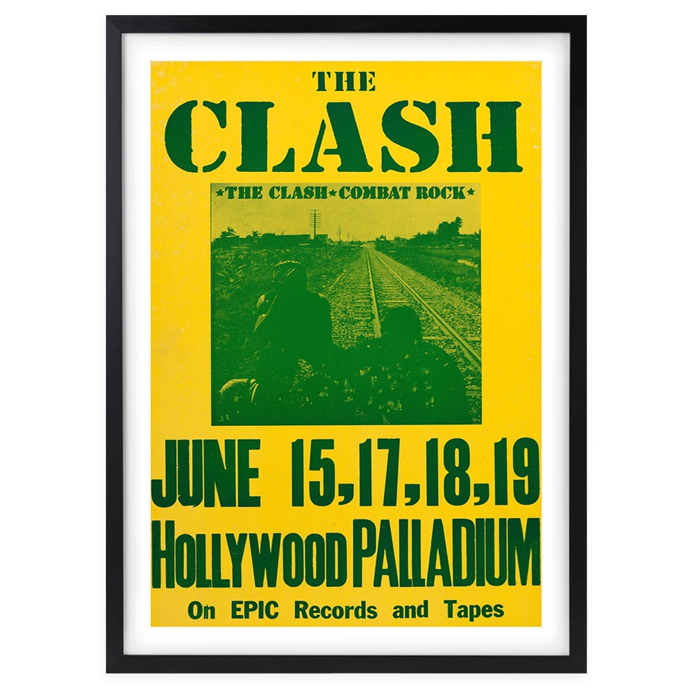 Wall Art's The Clash - Hollywood Palladium - 1982 Large 105cm x 81cm Framed A1 Art Print