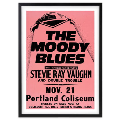Wall Art's The Moody Blues - Stevie Ray Vaughan - 1983 Large 105cm x 81cm Framed A1 Art Print