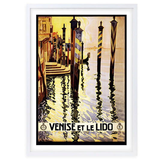Wall Art's Venise Et Le Lido Large 105cm x 81cm Framed A1 Art Print