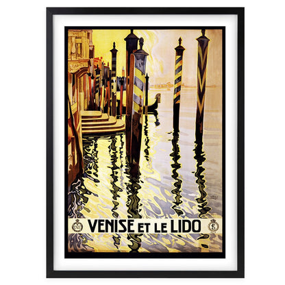 Wall Art's Venise Et Le Lido Large 105cm x 81cm Framed A1 Art Print