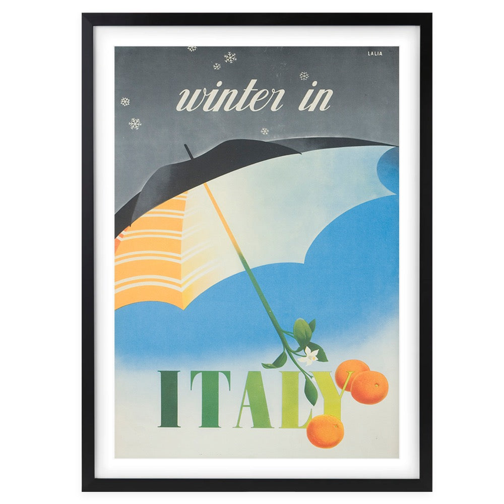 Wall Art's Winter In Italy Large 105cm x 81cm Framed A1 Art Print